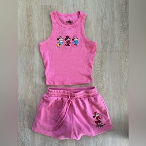 Disney Womens Mickey & Friends Tank Top & Shorts Pajama Set XS minnie mouse